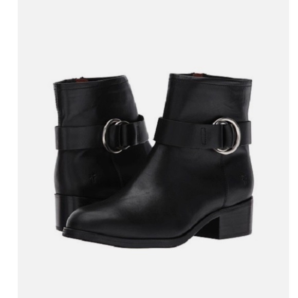 Frye Shoes - Frye Kristen Harness Short Boot Black Smooth Antique Pull Up 7 B MSRP $358